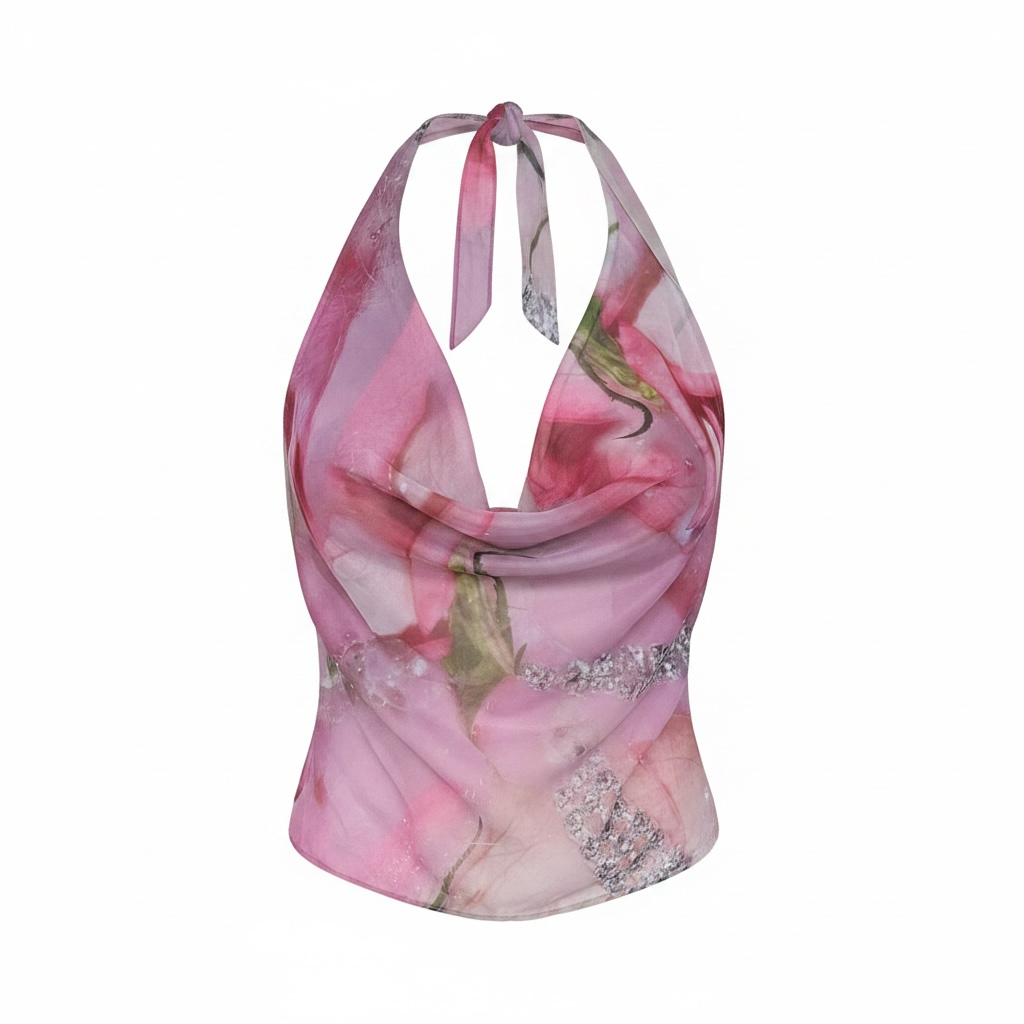 Rose Jumilia cowl neck top